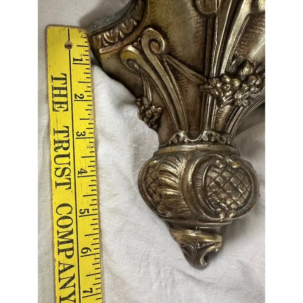 Italian Style Gilded Ornate Bracket Accent Wall Shelf Mid Century sconce